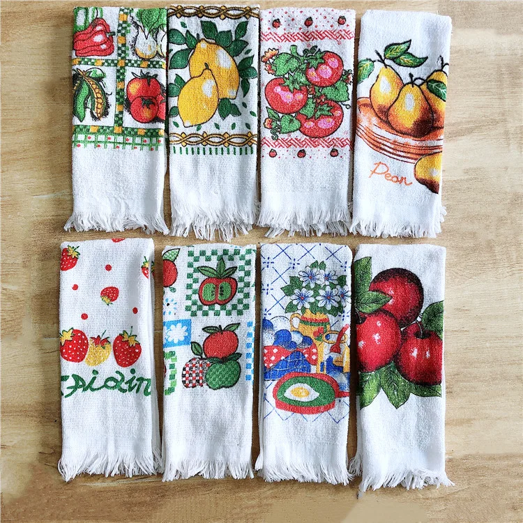 Hot sale wholesale cartoon funny essential home cotton kitchen towel