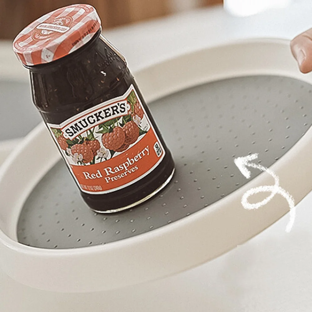 Sleek and Stylish 2 Tier Home and Kitchen Lazy Susan Storage  Organizer Turntable With Streamlined Look