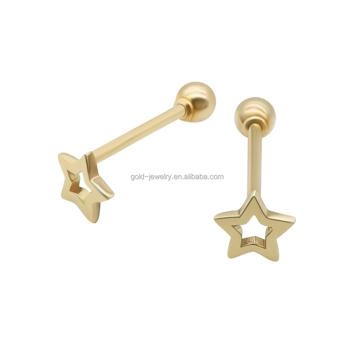 Simple Stud Earring Genuine 9k Solid Yellow Gold Earrings Cheap Price Star Shape Earrings Women Gold Fine Jewelry