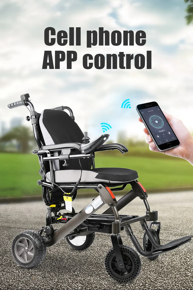 Электрическая складная электрическая инвалидная коляска литиевая для вождения с инвалидной коляской