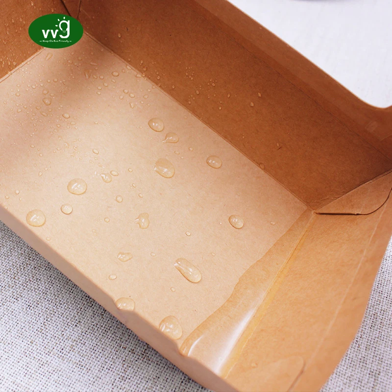 VVG custom fast food take away takeout food container with window custom biodegradable kraft paper box for food