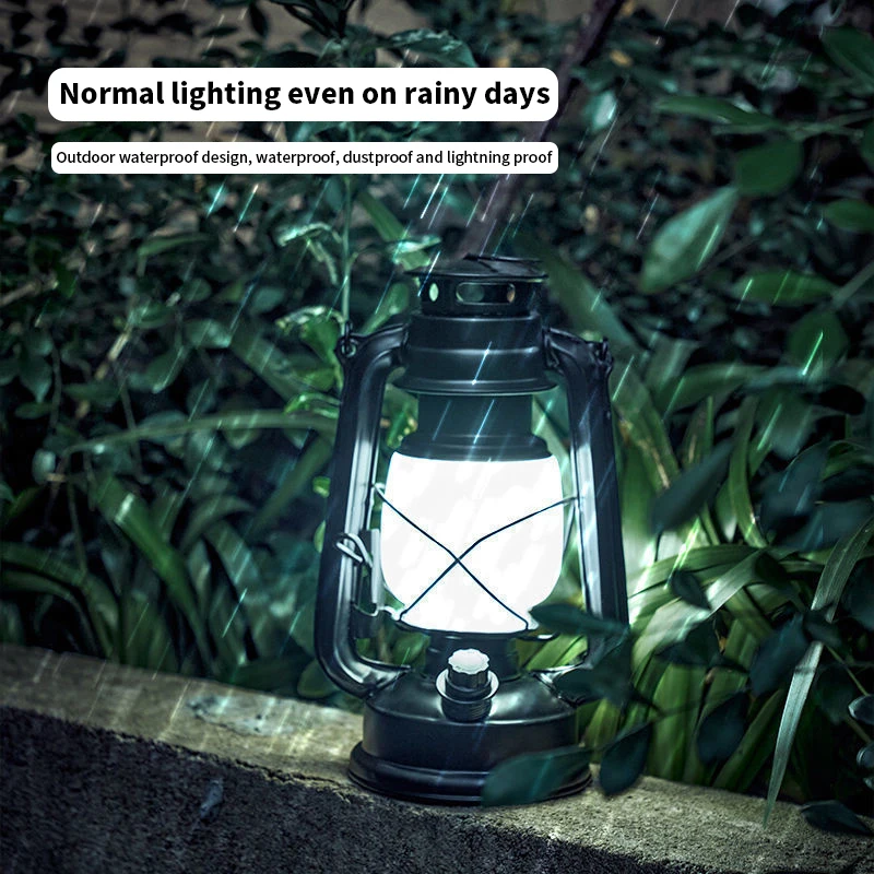 Portable Outdoor BBQ Hiking Lighting LED Rechargeable Fishing Light Decorative Solar Camping Lantern Light