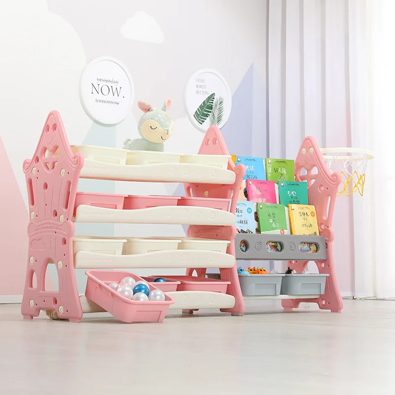 Miduoqi  Eco-friendly Multifunctional Kids Plastic Storage Cabinet Durable Plastic Kids Multi-layer Toys Storage Shelves