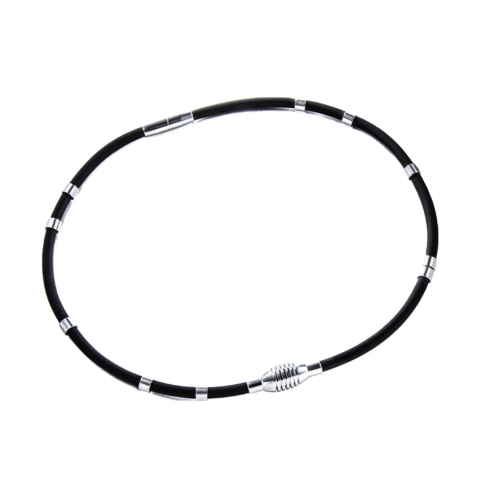 Sports negative ion silicone men and women personality fashion adjustable magnetic collar bracelet Energy Necklace Design