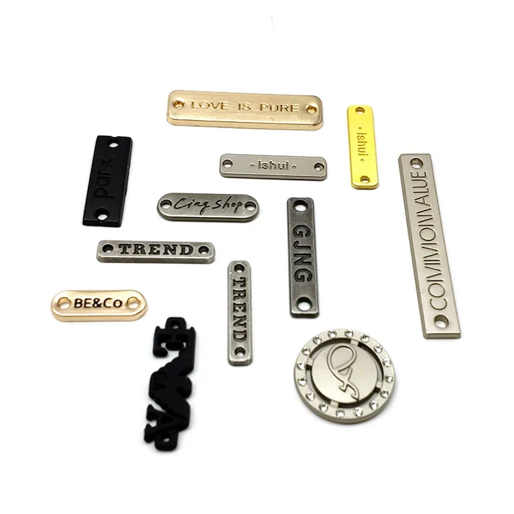 Hot Sale Customized Name Brand Logo Label Metal Engraved Jeans Brand Metal Logo Label