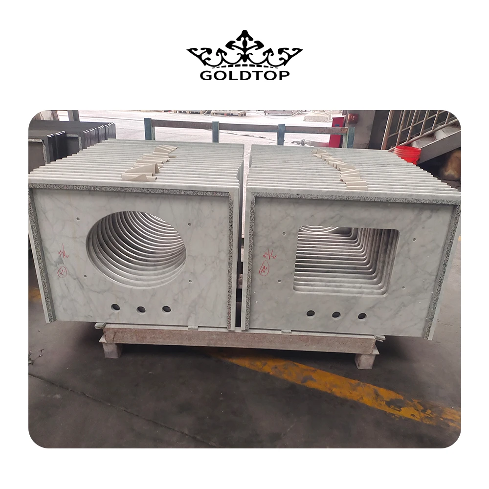 GOLDTOP OEM/ODM Marmore Wholesale Glossy Carrara White Marble Slabs for Floor Tiles and Kitchen Countertops