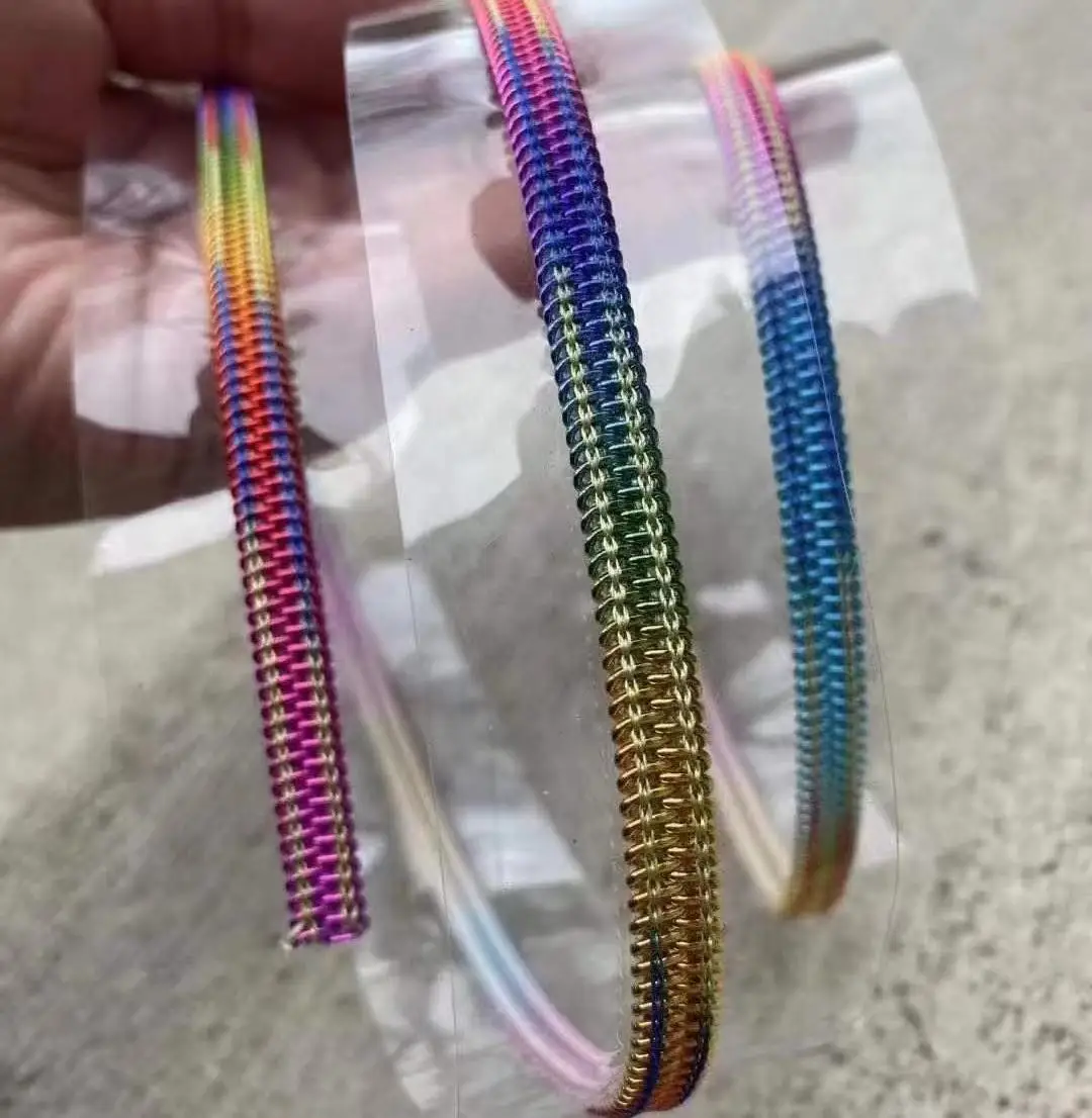 Fashion Luxury PVC Zipper Custom Sewing Nylon Zipper PVC Transparent Zipper Tape