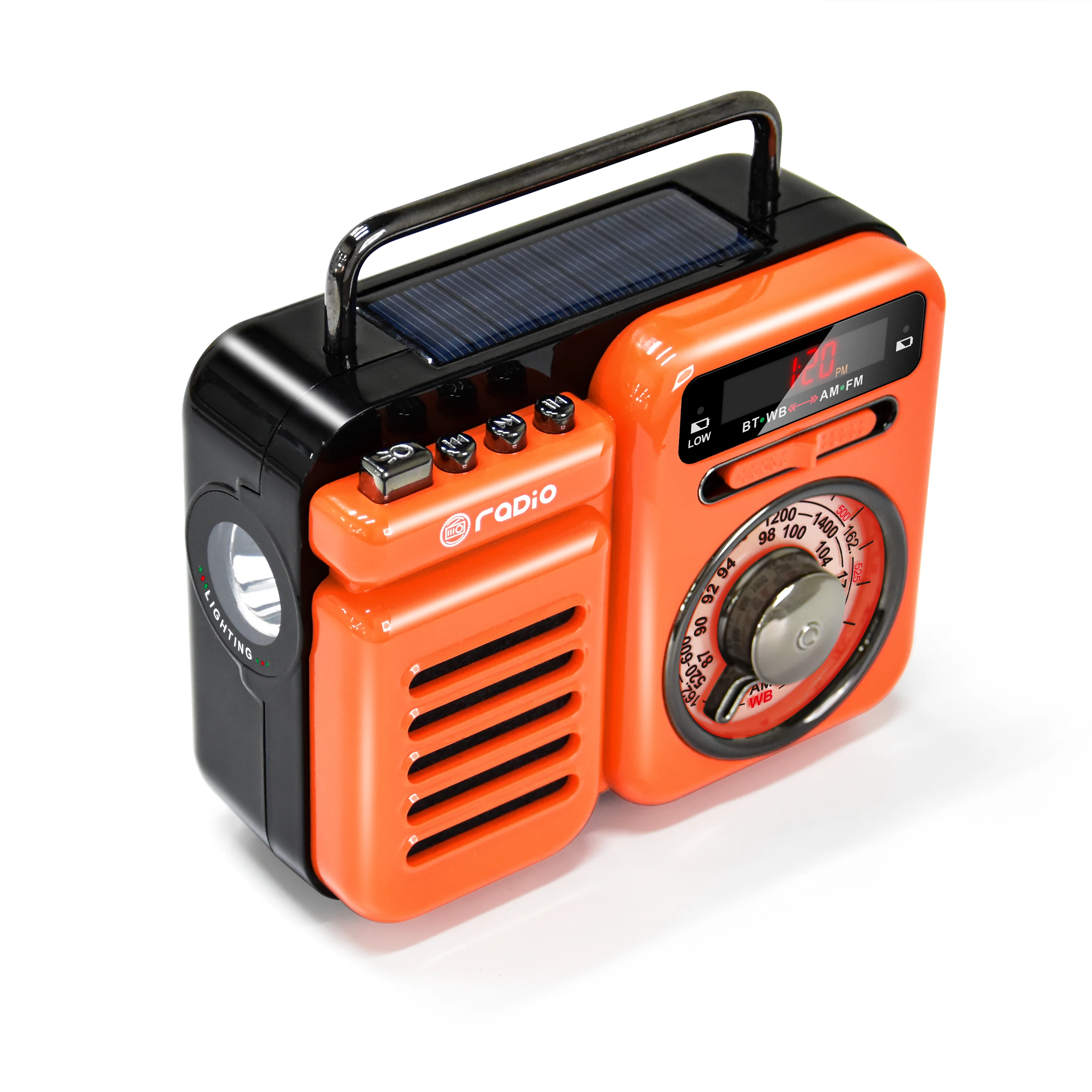  ODM 2000mAh Динамо фонарик радио рукоятка TF карта с mp3