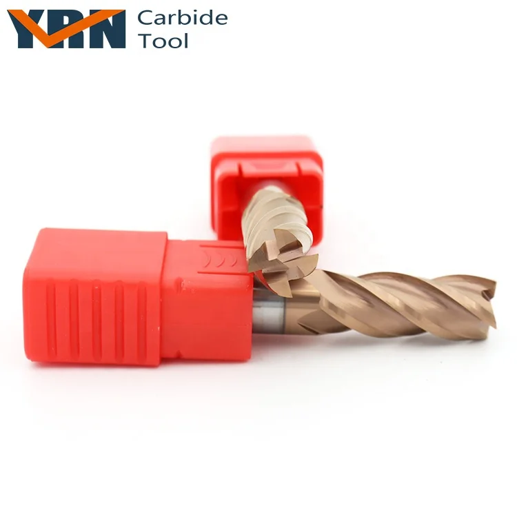 YRN D20x100mm CNC Ferramentas HRC55 4 Flute Solid Carbide Milling Cutter End Mill