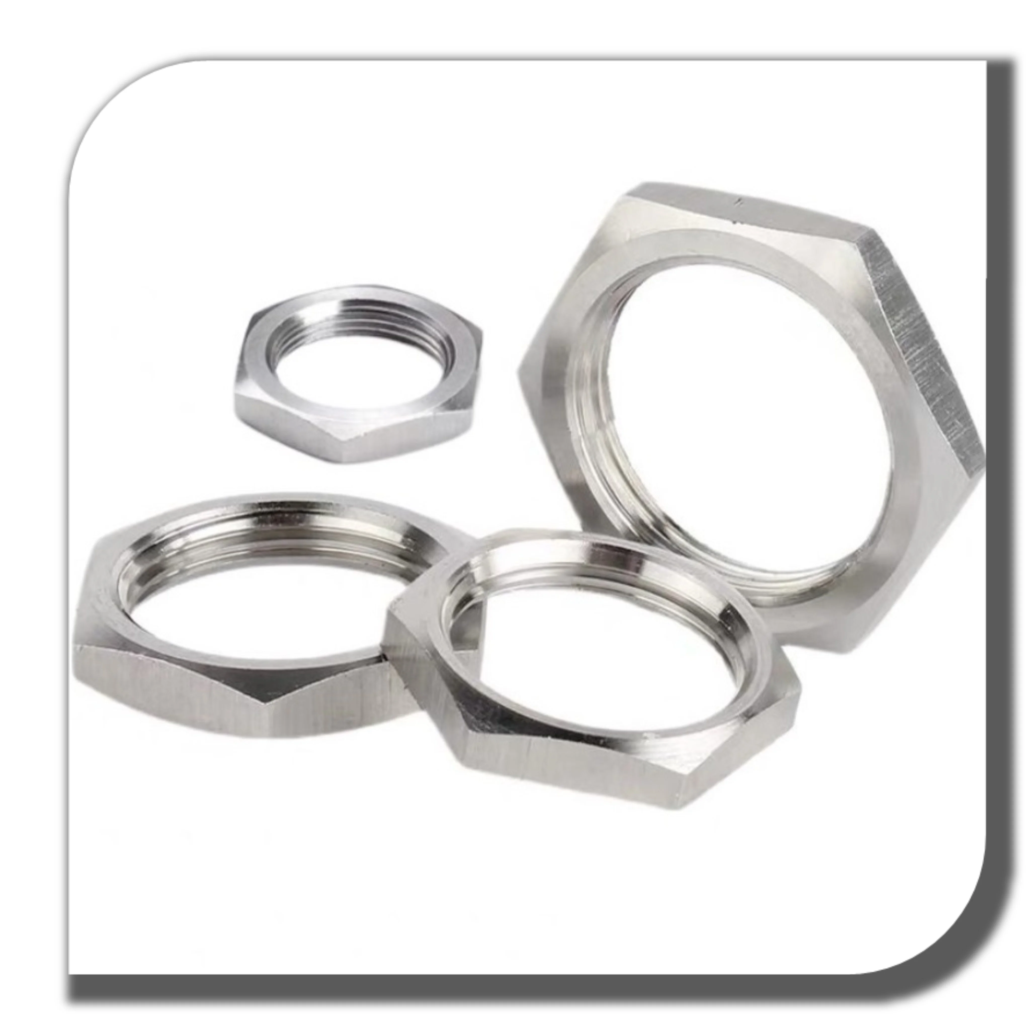 Stainless steel 304 hex nut Manufacturer Custom OEM brass Hex Thin Lock Nuts