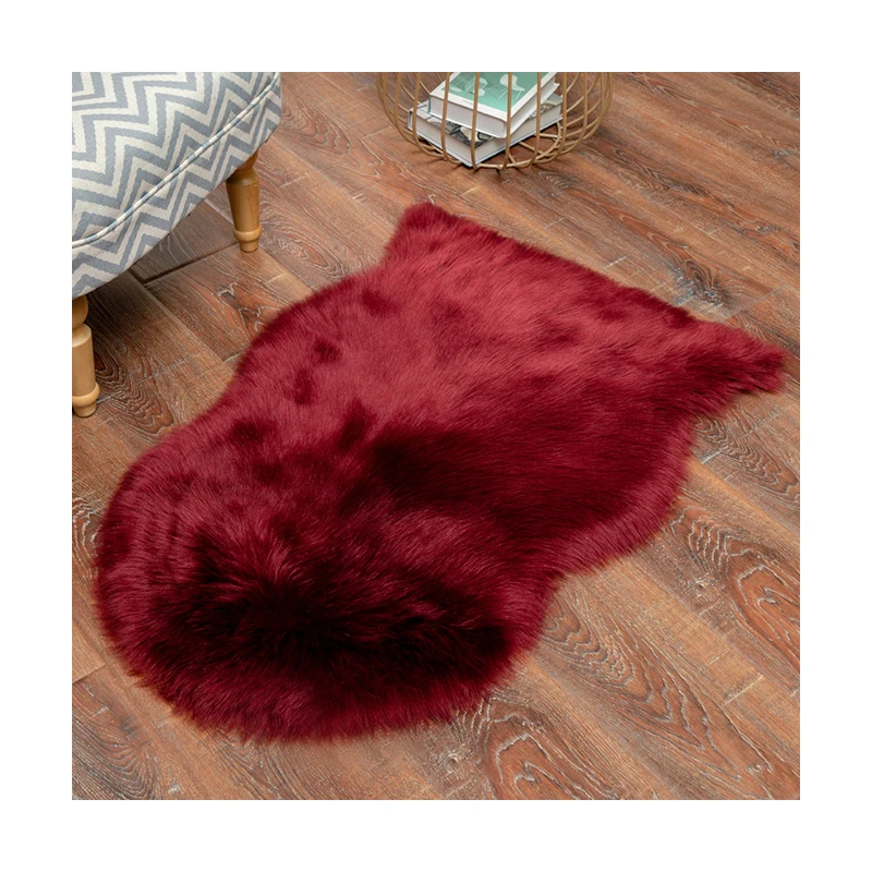Wholesale fluffy long hair Acrylic artificial wool suede fabric rug mat sheepskin faux fur carpet fur rugs faux carpets