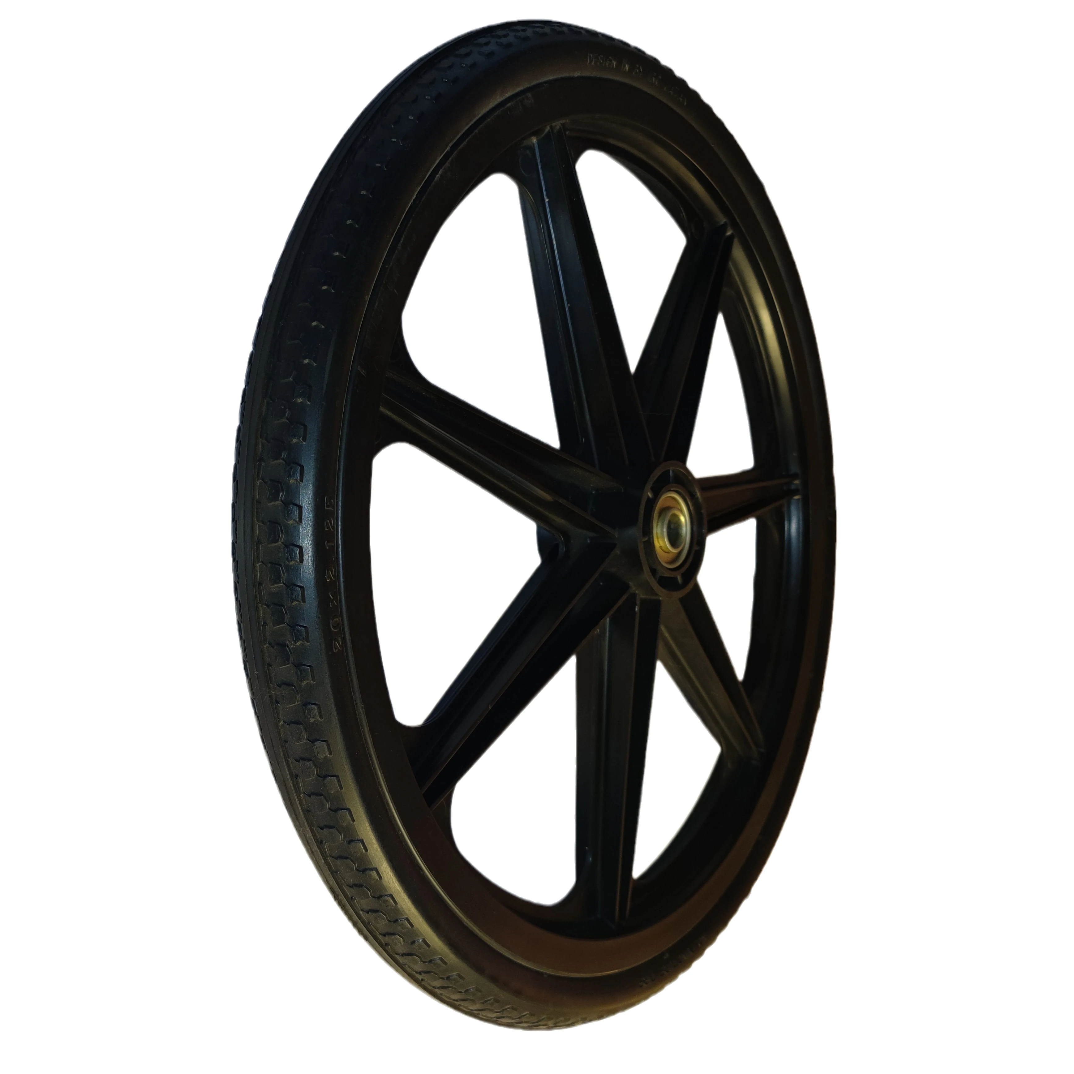 High Quality 20x2.125 20 Inch Solid PU Foam Plastic Wheel With Plastic Hub For Wheelbarrow