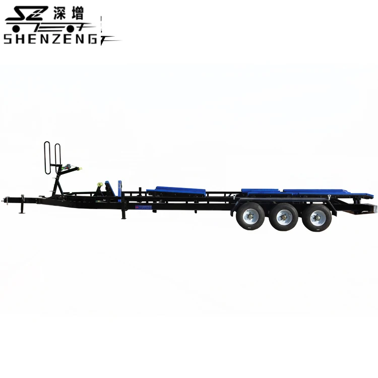 Electric winch watercraft trailer galvanized finish 7000kgs boat trailer tri axle for sale