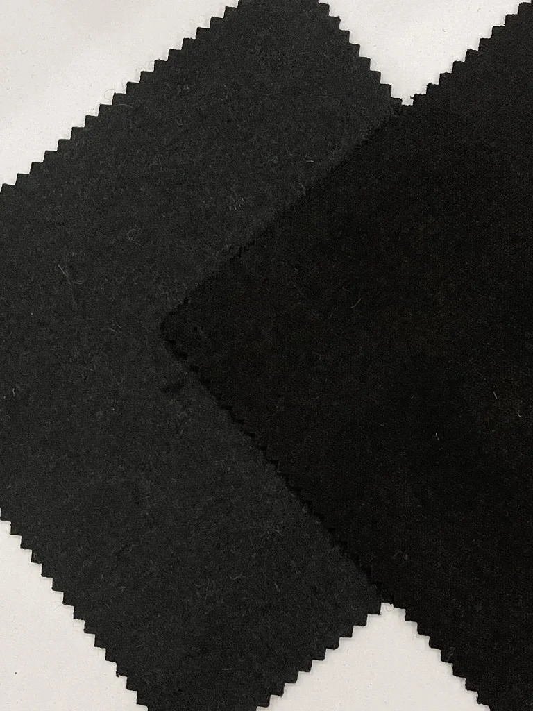 RTS Supplier Plain Double Face Wool Polyester Cotton Knitted Fabrics For Clothing ZY005 black/ZY005-1