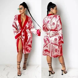 Monney Satin Pajamas Bathrobe And Women Multi-color Sleepwear Designer Robe With Logo