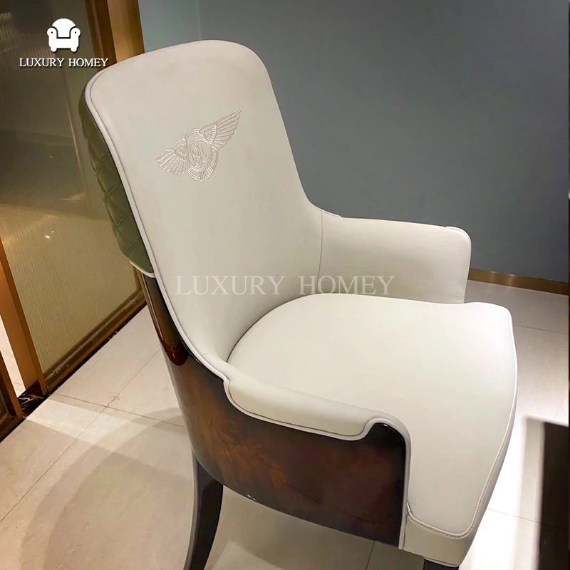 Italian Luxury Diamond Leather Design Chairs Dining Room Chair 6 Seaters Leather Wooden Luxury Dining Chairs For Dining Table