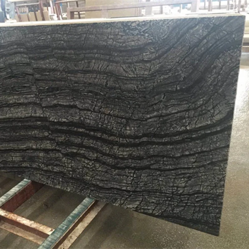 Hot Sale Best Quality Popular black antique wood marble slab