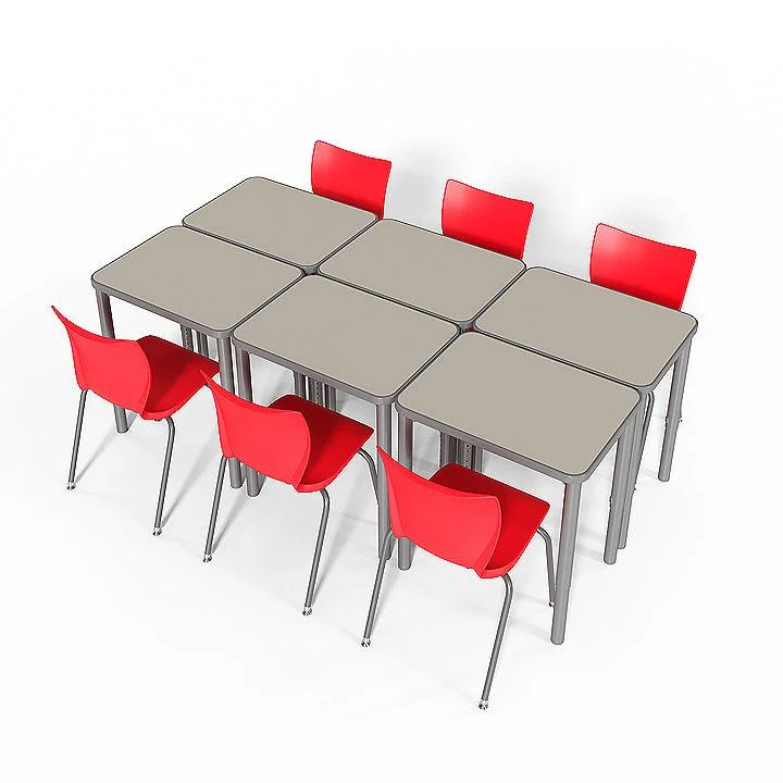 Wholesale Factory Modern Durable School Furniture Triangle Adjustable Combination Classroom Table Desk and Chair