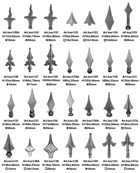 wrought iron spearpoints for fence/gate decoration
