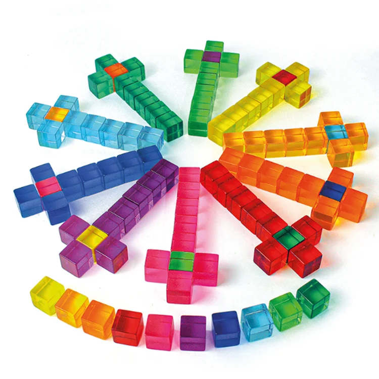 100 штук заказанный прозрачные яркие детские акриловые строительных блоков в форме миньона Джорджа из мультфильма для детей, строительные блоки, игрушки для детей