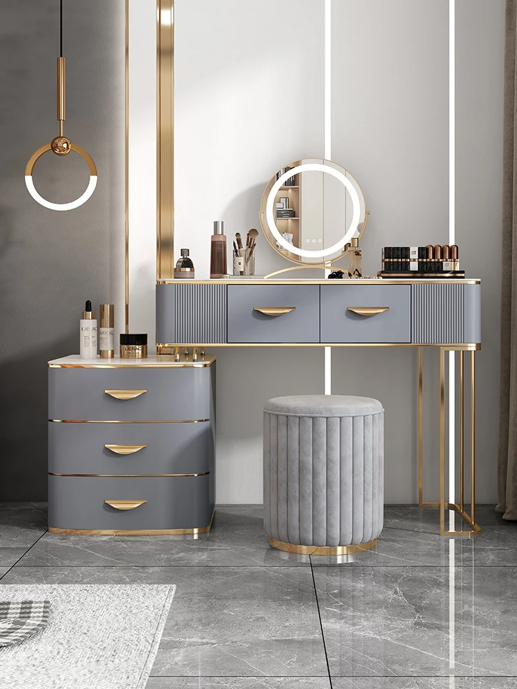 Vanity Make Up White French Wood Console Table Drawer Dresser