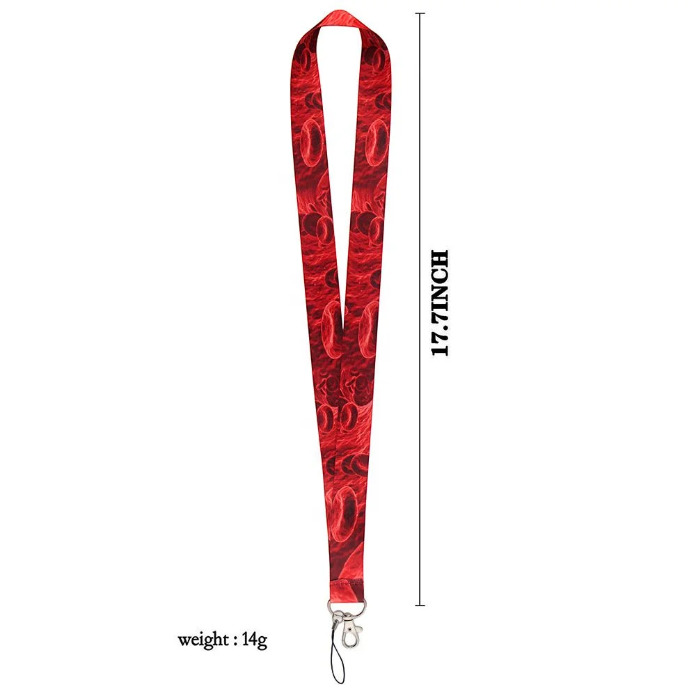 Halloween Customs Blood Cell Phone Neck Rope Lanyard Heat Transfer Printed Lanyard Key Chain Lanyard Anti-drop Keychain