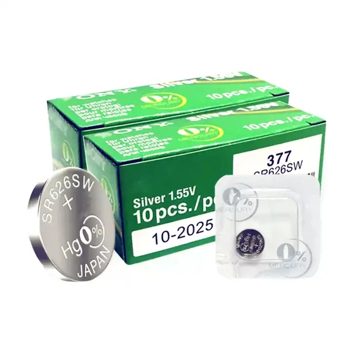 High quality battery 1.55V 377 SR626SW silver oxide watch batteries