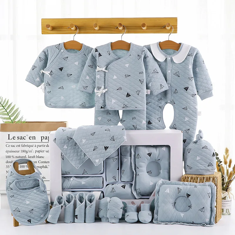 Babies Gift Box Cotton Clothing Sets 18pcs 21pcs 22pcs Blue Pink Green New Born Baby Clothes Gift Set