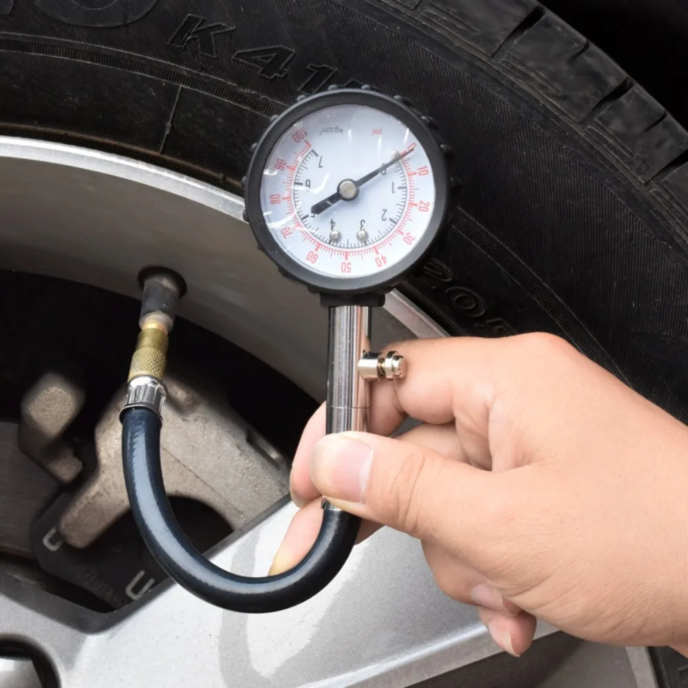 1PC Tire Pressure Gauge with 100 PSI Dial High Accuracy to 1% Air Pressure Gauge for Tires Increased Safety Universal Tire Gauge