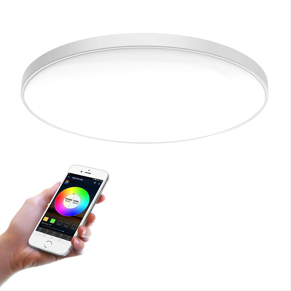 12' Smart LED Ceiling Lamp 30W 120V WIFI RGB&CCT Adjustable Intelligent light Compatible With Voice Control Alexa Google home