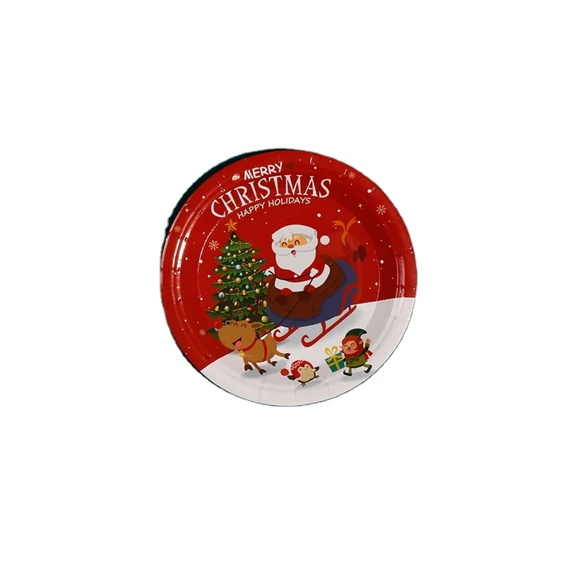 Christmas custom Birthday theme paper plates party tableware color disposable tableware for children party supplies