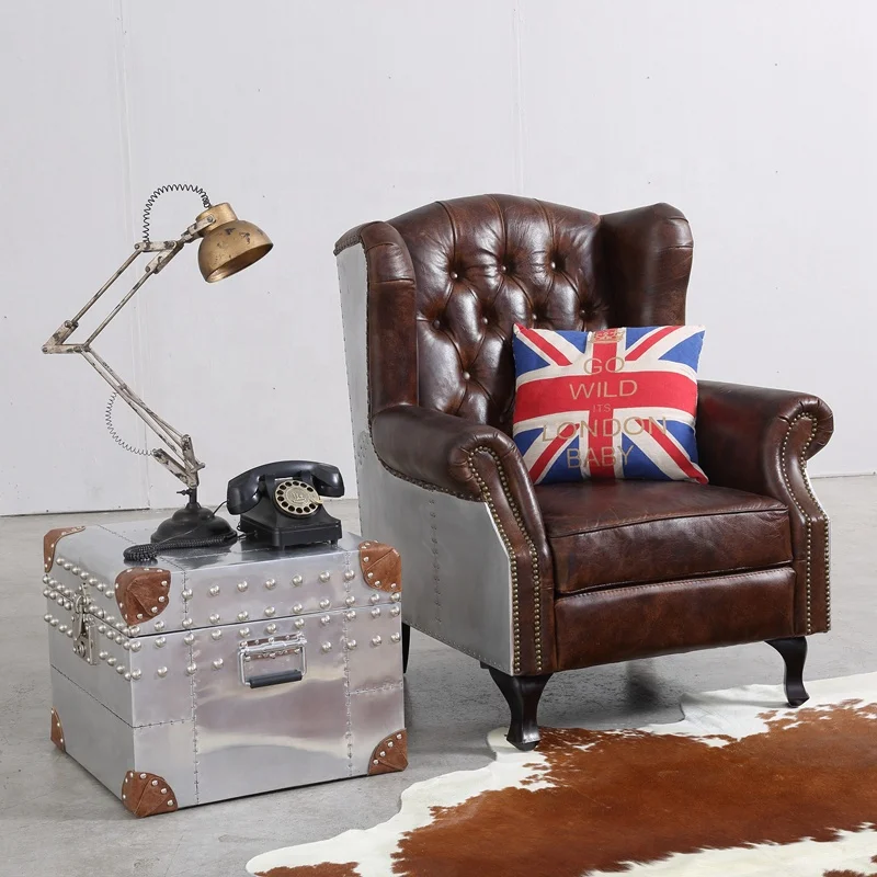 American Style English Industry Small Grey Chair Velvet Modern Simple Creative Patchwork Chinese Single Round Nice Armchair