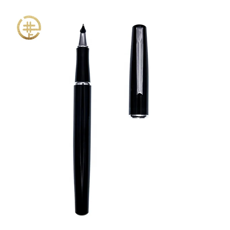 Wholesale smooth and elastic bulk stainless steel ink pen shell flex nib  luxury grave fountain pen luxury copper pen