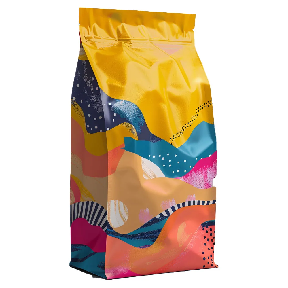 Custom Wholesale Coffee Bag with Valve and Zipper Small Stand Up Matte Coffee Bean Bag Kraft Paper Tin Tie Coffee Packaging