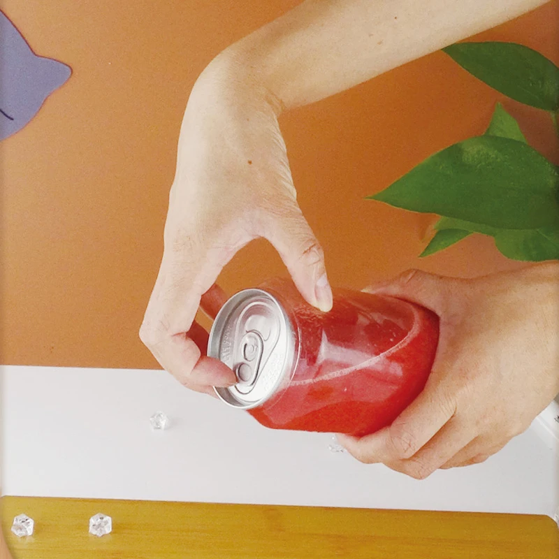 500ML Plastic Easy Open Can Plastic Bottle Plastic Packaging Jar Aluminium Pet Pop Can With Easy Open End With Sealing Machine