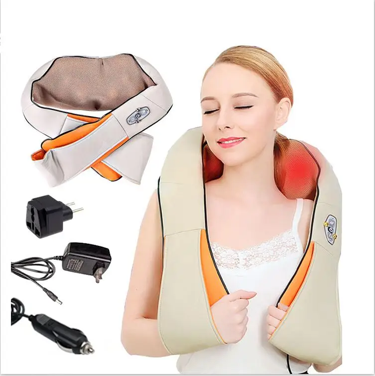 Heating neck shoulder back beat roller knead cervical massage shawl