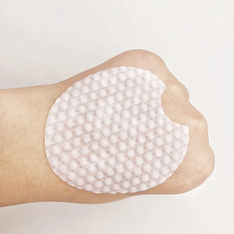 2022 New Design Facial Care round embossed non woven facial pads And Non Woven Round Makeup Cotton Cosmetic Pads