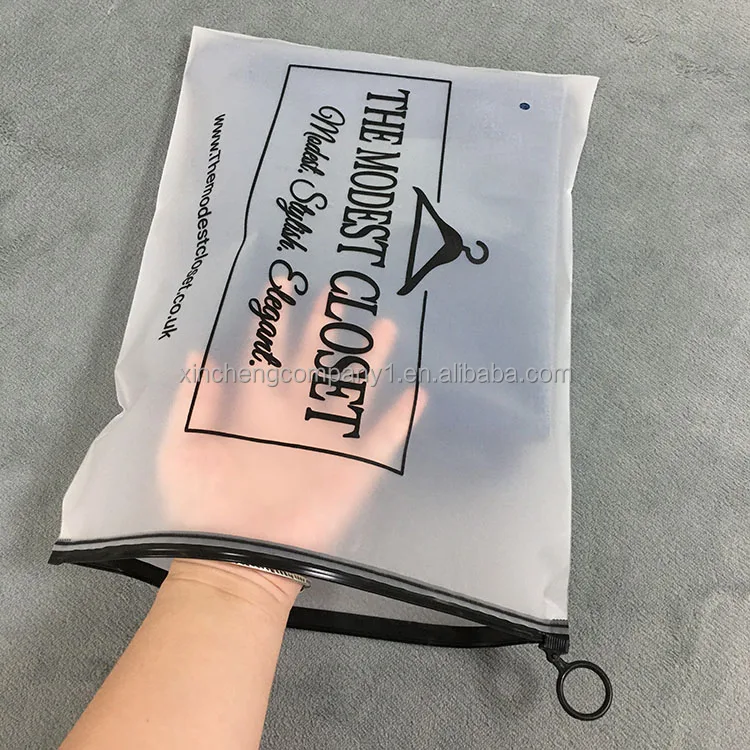 Apparel Packaging Zippered Bag Resealable Matte Zip Lock Clothing Bags Custom Printing Logo T-Shirt Swimwear Frosted Zipper Bags