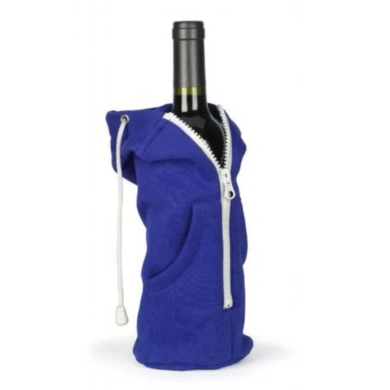 Hoodie Wine Bottle Holder With Zip Closure