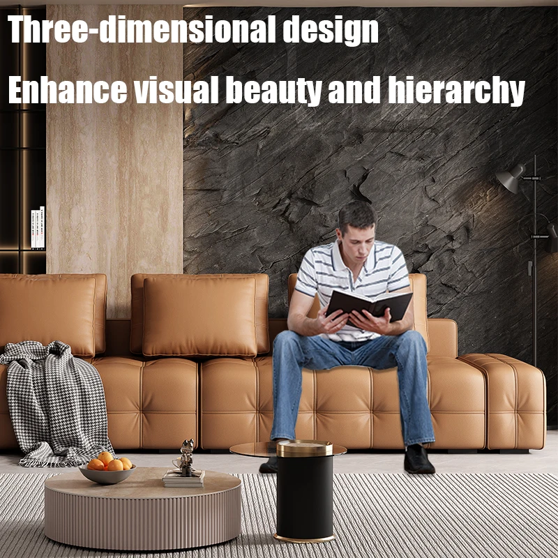 SUKE Apartment Living Room Multi-functional Corner Sofa Bed with Storage Foldable Leather Linen Modern Sofa Cum Bed