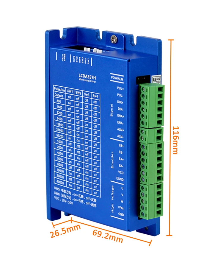 Lichuan 3phase nema23 2Nm closed loop stepper motor and driver kit with 3M encoder cable DC24-48V LCDA357H+LC57H380