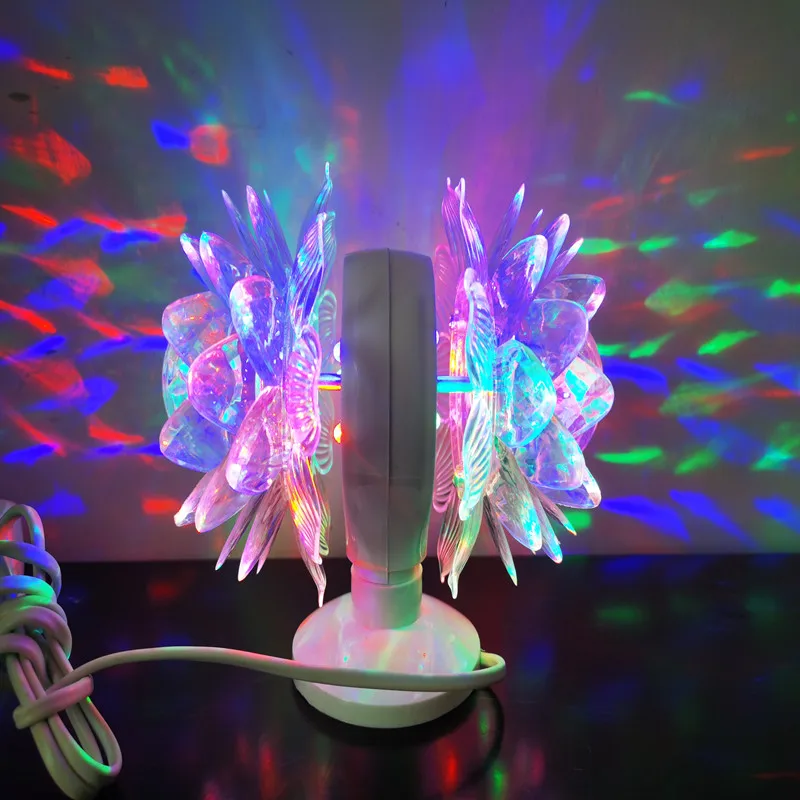 AC 85-265 В RGB цветная смесь сценическая диско Кристалл Рождественская двойная головка лотоса вращающийся свет