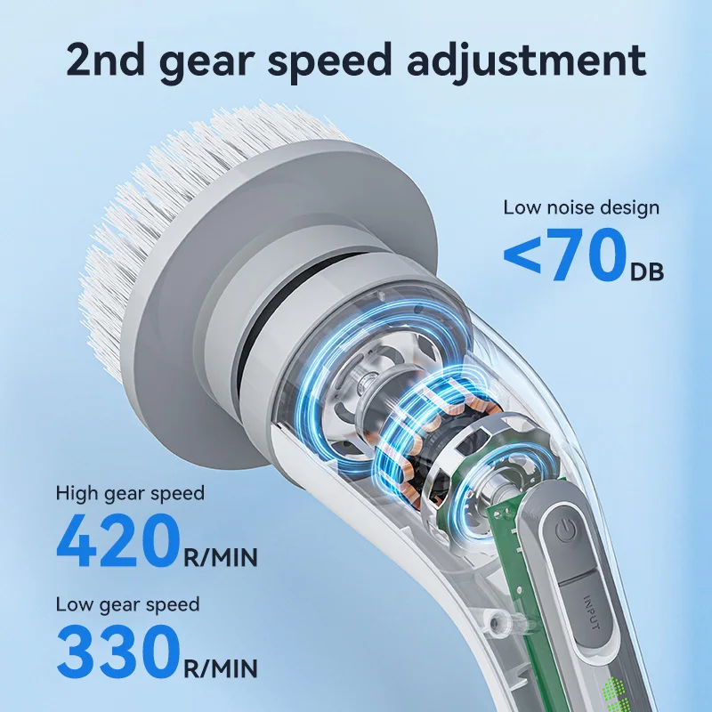 A10 Electric Spin Scrubber Cordless Cleaning Brush Bathroom Cleaning Brush With Replacement Brush Heads Product