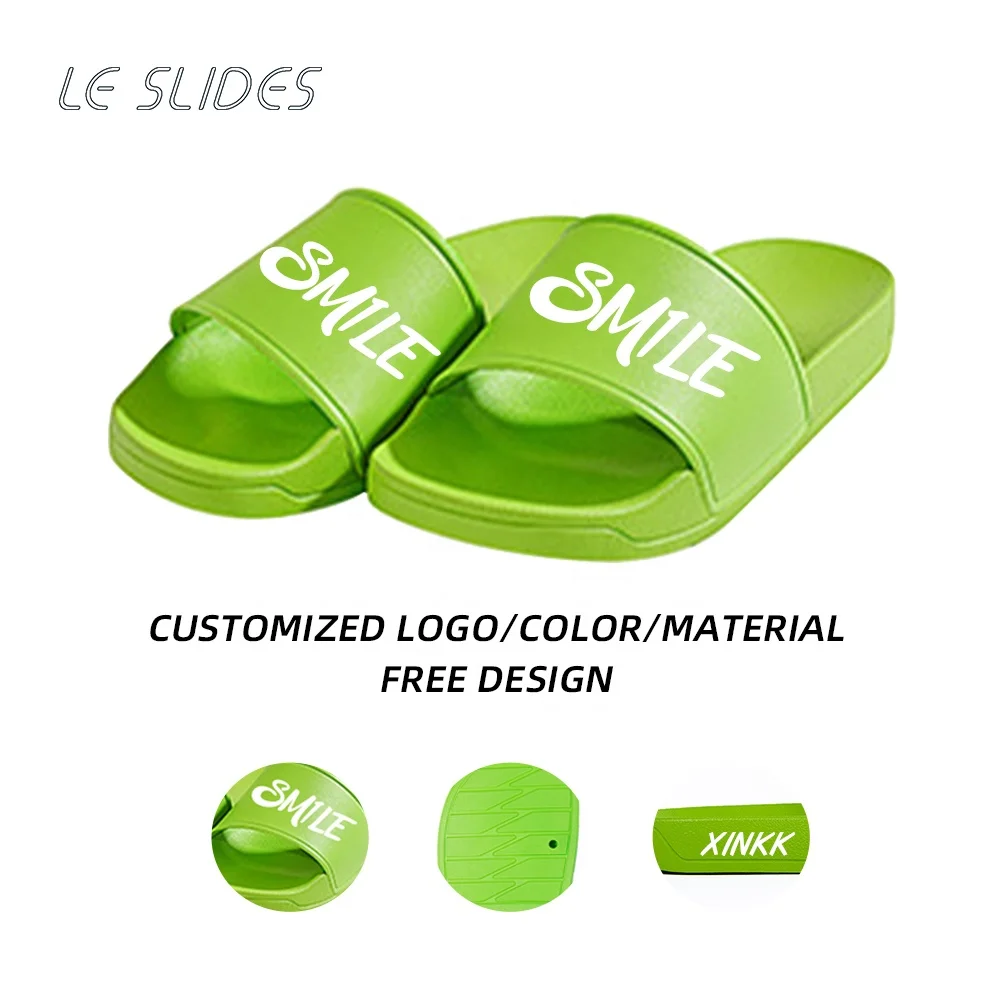 Hot selling custom logo PVC spa bathroom slide men and women slippers