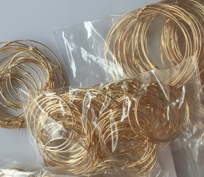 NANA high quality 14k italian gold filled round 15mm earring hoop, brass gold filled earring accessories