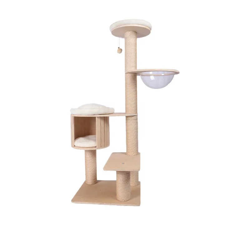
Natural paradise cat climb modular tree toy condo scratch soft plush bed 