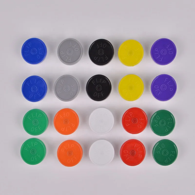 Wholesale pharmaceutical 13mm 20mm flip top off cap plastic aluminum vial caps for injection glass vials
