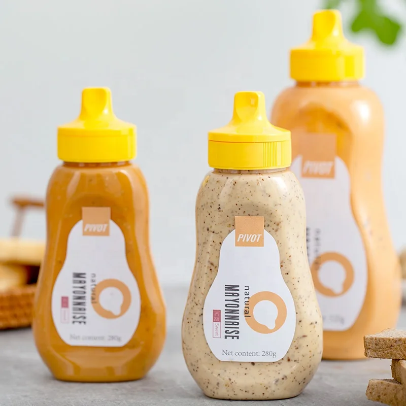 18oz 540ml 9oz 270ml PET food grade chocolate salad bbq ketchup squeeze plastic sauce bottle for packaging