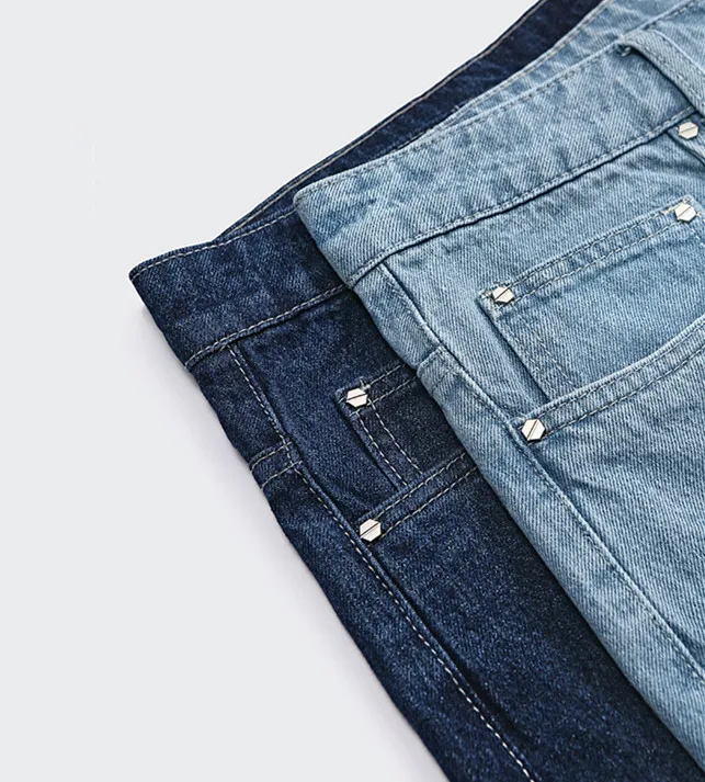 Manufacturer Wholesale Summer High Street Baggy Jean Shorts Custom Logo and label Premium Solid Color Denim Shorts For Men