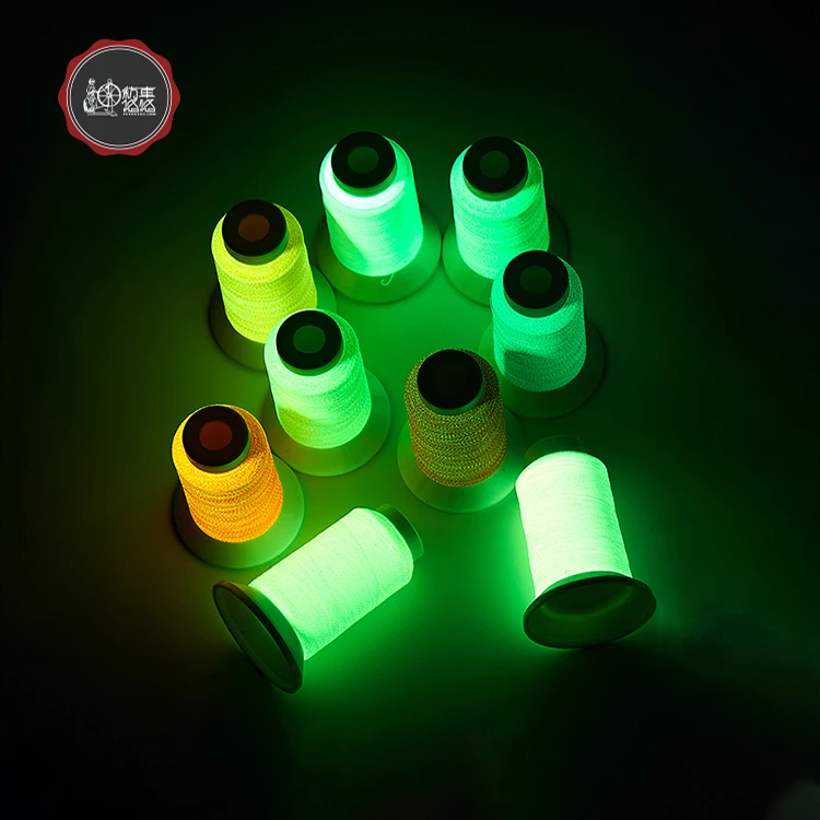 Glow In The Dark Thread 12 Colors Huge Spool 150D 3000 Yards For Sewing Embroidery